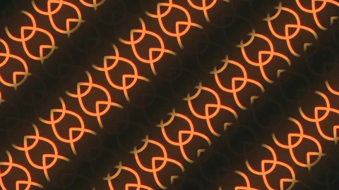 Interlocking orange circle spiral creates mesmerizing design Stock Footage 282370966