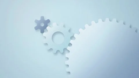 Interlocking paper gear cogs rotating seamless loop motion background Stock Footage 345657821