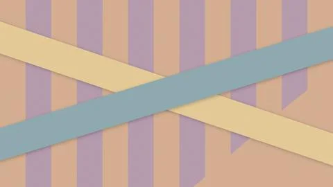 Interlocking pastel bands cross over a striped field in a clean geometric c.. Ilustração Stock