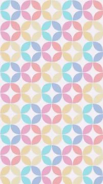 Interlocking pastel petals form a rhythmic geometric mosaic with a cheerful.. Stock Illustration