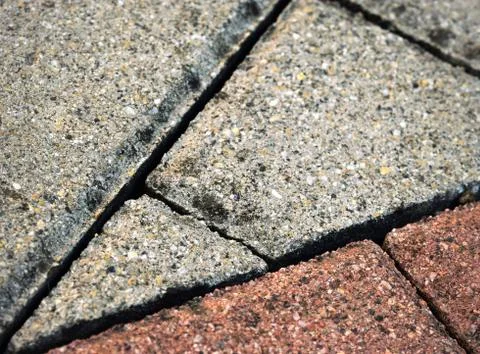 Interlocking paving sawed detail Stock Photos