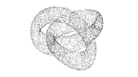 Interlocking Point Cloud Rings Knotted Endless Mobius Loop Stock Footage 118984727