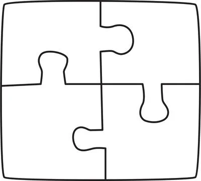 Interlocking Puzzle Piece Icon Illustration 스톡 일러스트