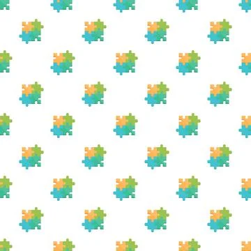 Interlocking puzzle pieces creating seamless teamwork pattern Stock Illustration