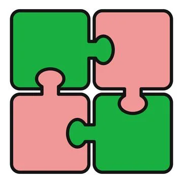 Interlocking puzzle pieces representing teamwork and connection Stockillustratie