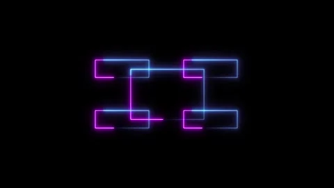 Interlocking rectangles animation with neon light. Interlocking rectangles .. Stock Footage 337022627