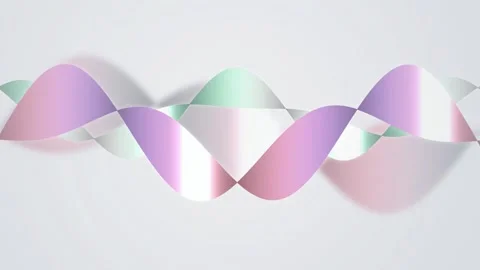 Interlocking ribbon waves flow in a seamless loop Vídeo Stock 342949211