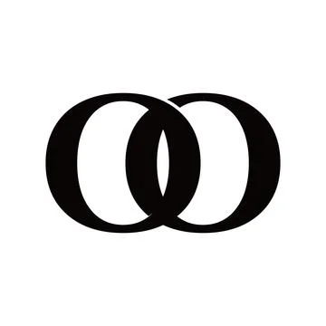 Interlocking Rings Black Graphic Symbol Stock Illustration