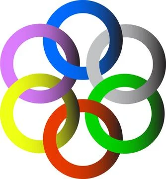 Interlocking rings Stock Illustration