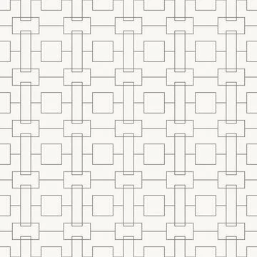 Interlocking square chain seamless pattern in minimal line design, geometric 스톡 일러스트