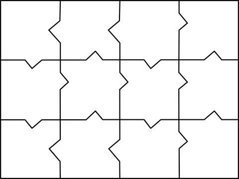 Interlocking star puzzle pieces Vector Stock Illustration
