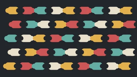 Interlocking Tab Rhythm Geometric Motion Background Video stock 342524614