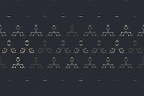 Interlocking triangular emblems in teal, cream, and gray create a dynamic m.. Stock Illustration