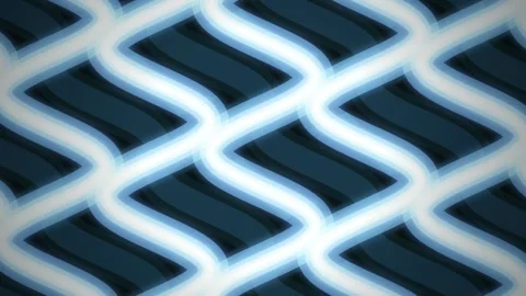 Interlocking wavy ribbon bands flow in a seamless loop Stock Footage 341490336
