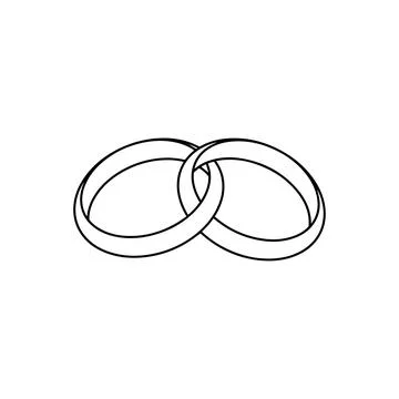 Interlocking Wedding Rings Illustration. Vector icon. Stock Illustration
