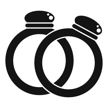 Interlocking wedding rings symbolizing love and commitment Stock Illustration