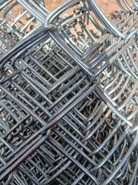 Interlocking wire fence 스톡 사진