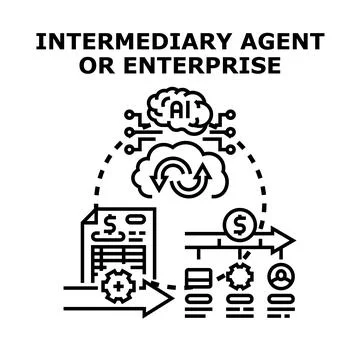 Intermediary agent enterprise concept vector illustration 스톡 일러스트