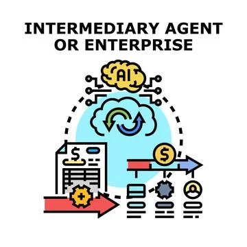 Intermediary agent enterprise concept vector illustration イラスト素材