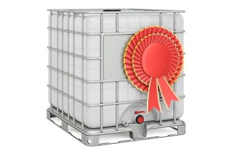 Intermediate bulk with best choice badge, 3D rendering Stock Illustration