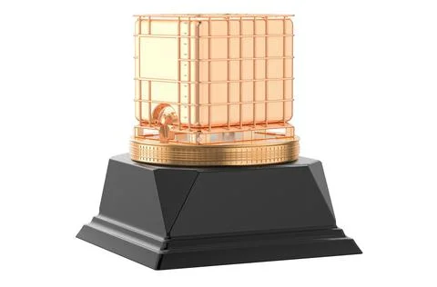Intermediate bulk container golden award concept. 3D rendering Stock Illustration
