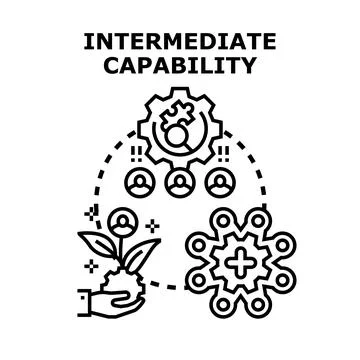 Intermediate capability concept developing growth and teamwork for business Stock Illustration