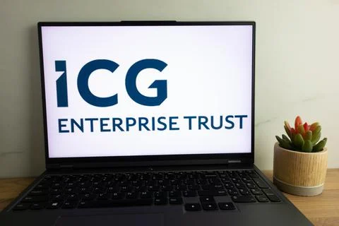 Intermediate Capital Group logo on laptop Stock Photos