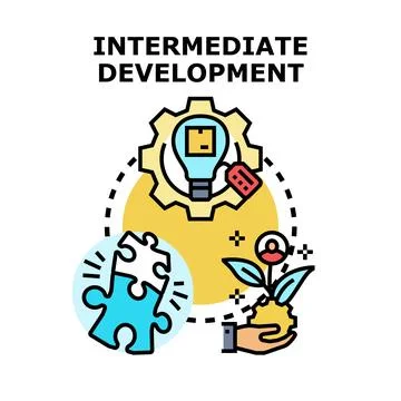 Intermediate development process for business growth and innovation Stock Illustration