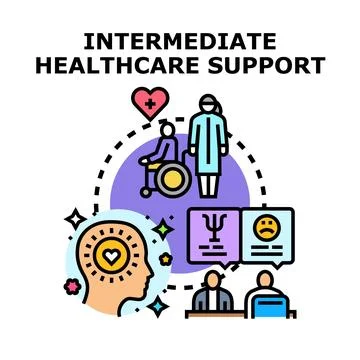 Intermediate healthcare support providing physical and mental wellness Stock Illustration