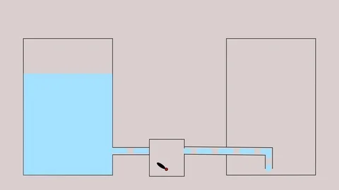 Intermediate large container, pumping fluid. 库存影片 119116477