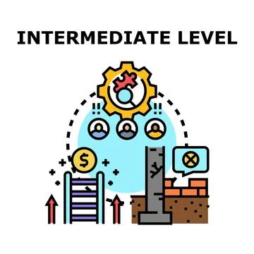 Intermediate level concept illustration with business process development Stock Illustration