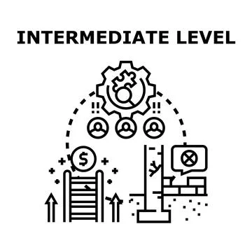 Intermediate level concept illustration with business process development Stock Illustration