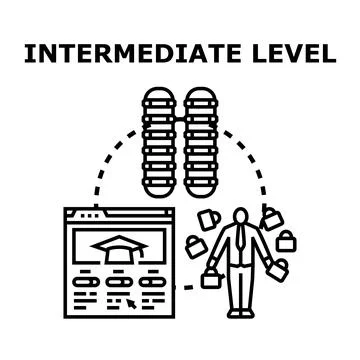 Intermediate level learning skills education development concept Stock Illustration
