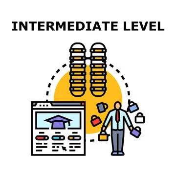 Intermediate level learning skills education development concept Stock Illustration