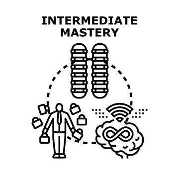 Intermediate mastery concept for skill development and learning Stock Illustration