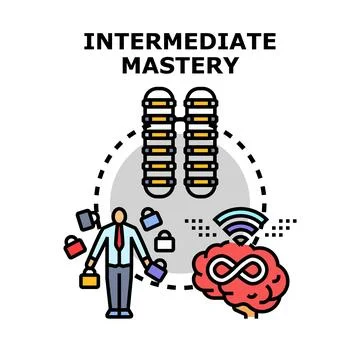 Intermediate mastery concept for skill development and learning Stock Illustration