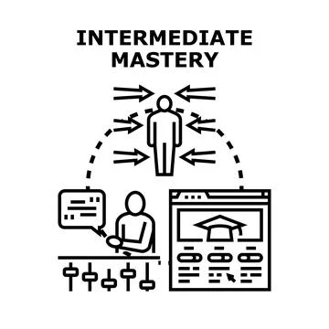 Intermediate mastery concept for skill development and learning Stock Illustration