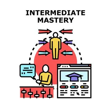 Intermediate mastery concept for skill development and learning 스톡 일러스트