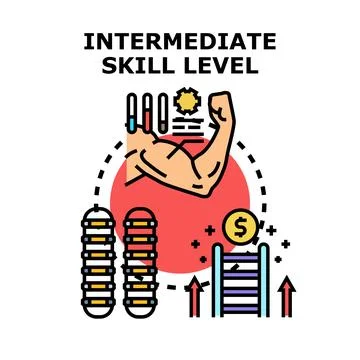 Intermediate skill level concept developing professional ability Stock Illustration
