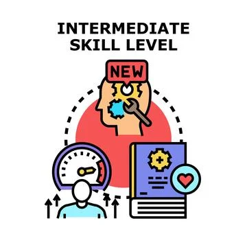 Intermediate skill level development and learning improvement Stock Illustration