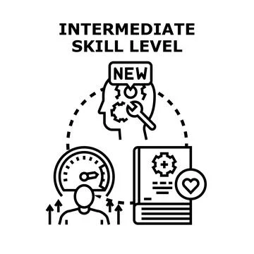 Intermediate skill level development and learning improvement Stock Illustration