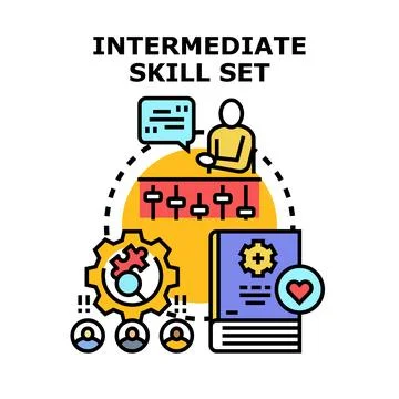 Intermediate skill set development and business expertise concept Stock Illustration