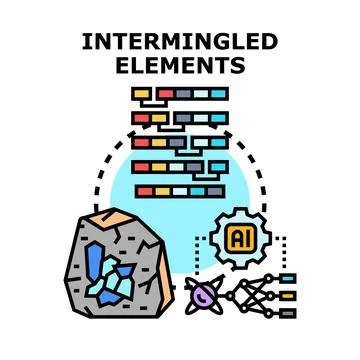 Intermingled data elements and artificial intelligence processing 库存插图