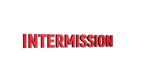 Intermission 3d rotating text word social media animation video on background Stock Footage 313821182