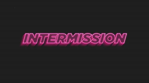 Intermission - Glowing Title On Retro CRT Television Screen Loop Stock Footage 308536133