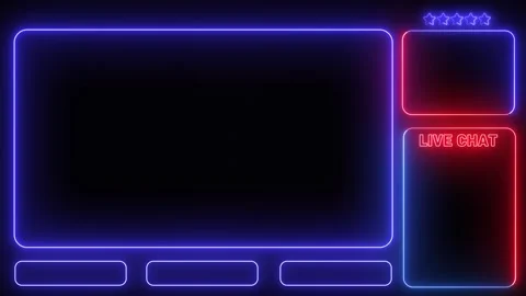Intermission Stream Overlay Animated, Neon Sign looping facecam and chat Video stock 310949118