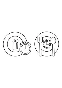 Intermittent Fasting and Time Restricted Eating Schedule Icon Stock Illustration