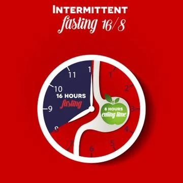 Intermittent fasting clock Stock Illustration