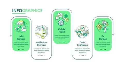 Intermittent fasting health effects vector infographic template Stock Illustration