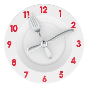 Intermittent fasting, lunchtime, diet and weight loss, concept. Dinner plat.. Ilustración de archivo